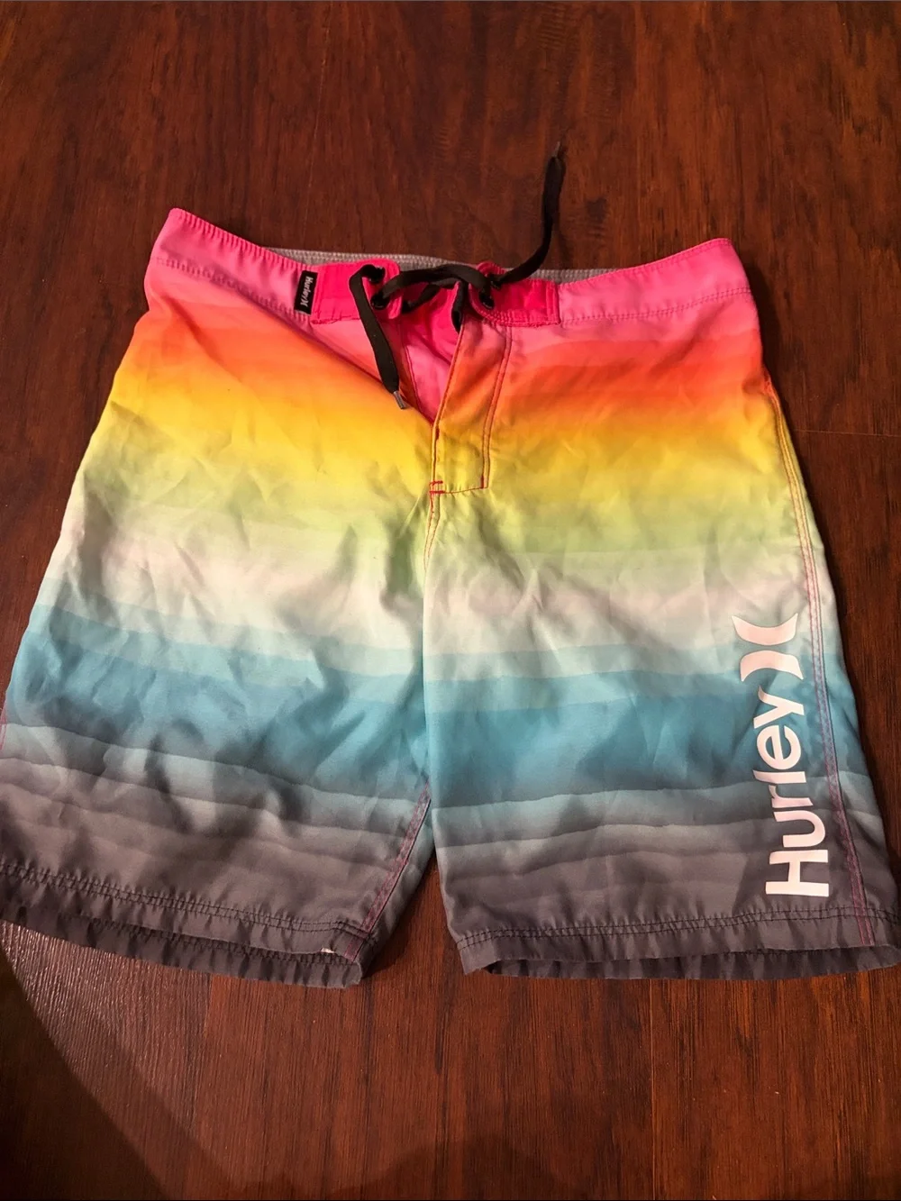 Hurley Pink Yellow Green Blue Ombre Board Shorts